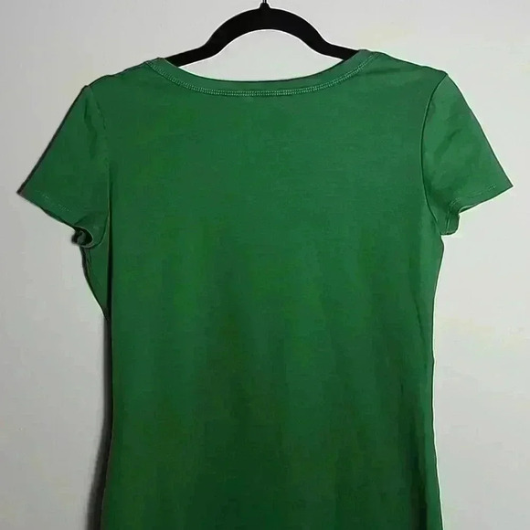 Lafayette 148 New York Modern Short-Sleeve Green Cotton Jersey Tee Size Small - Picture 8 of 11